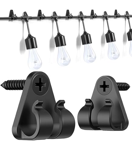 GEZIDEA 40-Pack Black Plastic Light Hanger Hooks – Screw-in Hooks For String Lights, Plants, Wind Chimes & More - View #6