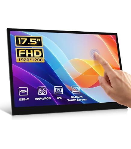 Amazon.co.jp: 17.5インチ タッチ対応モバイルモニター、1920×1200 IPS