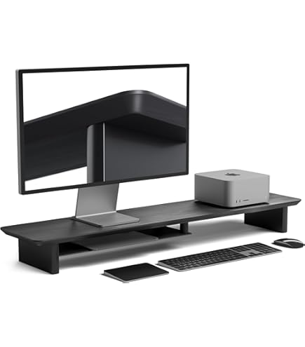 Amazon.co.jp: amesoba 木製 モニタースタンド 卓上 デスクシェルフ