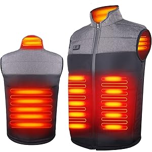 電熱ベスト 加熱ベスト ヒーター内蔵ベストUSB加熱ベスト ホットジャケット 3段温度調整4つヒーター 5つのサイズ(M…