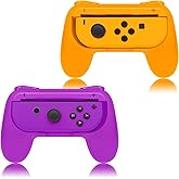 FYOUNG Grips for Nintendo Switch Joy-Con, Controllers for Nintendo Switch Joy Con - Orange and Purple (2 Packs)