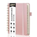 WEMATE パスワード管理ノート リングパスワードブック A6アルファベットタブ付き 小型 高齢者向け ハードカバー (ローズゴールド)