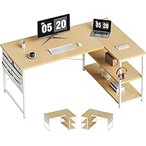 Amazon | YeTom l字デスク ゲーミングデスク 机 デスク 右棚左棚 幅