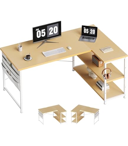 CubiCubi l字デスク pcデスク 幅110cm 収納 Amazon | CubiCubi l字デスク パソコンデスク 机pcデスク 幅