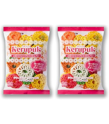 Amazon | クルプック Kerupuk お花のかたちのタピオカせんべい 200g 1