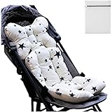 Asway STERLInG ベビーカー シート クッション 3Dメッシュ コットン 防寒 丸洗いOK 黒星柄