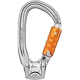 Petzl P75 TL New ROLLCLIP Z Pulley Carabiner with Gate Opening On The Non-Pulley Side, Size: Triact-Lock,Grey/Orange.