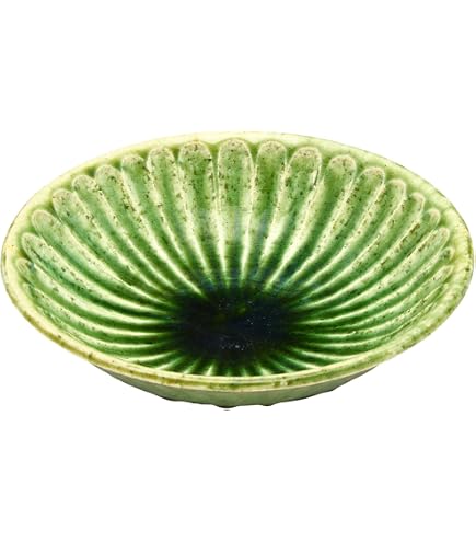 Amazon.co.jp: 美濃焼 中垣連次 たわみ鉢 煮物鉢 ボウル 皿 大 織部