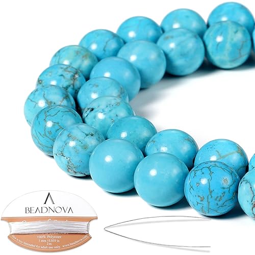 BEADNOVA 4-10mm Gemstone Round Loose Beads for Jewelry Making