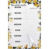 Weekly Meal Planner Magnetic Notepad for Fridge with 80g 50 Sheets Tear-Off Shopping Grocery List,6"x9" Hanging Food Planning