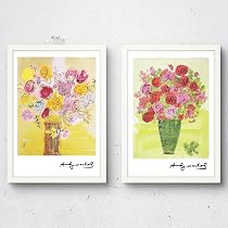Amazon.co.jp: アンディウォーホル 黄色いお花の絵 バラの絵 2枚セット
