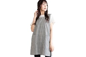 [ニシキ] エプロン レディース サイドボタン (ML/LL) 綿ポリ 速乾 シワになりにくい 保育士 介護士 ポケット付き