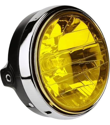 Amazon | メッキ ヘッドライト 180パイ 黄ガラス HeadLight Yellow
