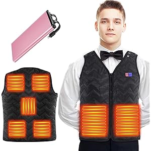 【12000mAhモバイルバッテリー付属】 電熱ベスト 加熱ベスト 7箇所発熱 サイズ調整可能 ヒートベスト ヒートジャ…