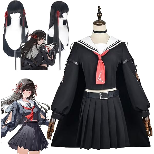 鳴潮　ユーノ　コスプレ衣装　ウイッグ付き Amazon.co.jp: [ALGSSIO] 鳴潮 ユーノ コスプレ衣装+腿飾り+髪