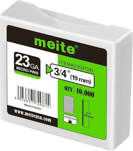 Meite 18G Brad Nails - 38mm (1.5") Galvanised Finishing Nails, 5,000 Count Pack For Nail Guns-602307