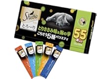 【Amazon.co.jp限定】シーバメルティ 猫用おやつ とろ～り 成猫用 とりささみ味＆海の幸ごちそう5種バラエティ 12g×55本入【ギフト】【 メール便対応】