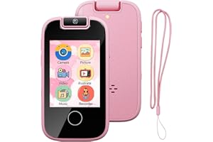 AYATAHA® 子供用携帯電話 おもちゃ 4〜12歳 女の子 クリスマス 誕生日プレゼント タッチスクリーン キッズ スマート Kids Phone Toy フォン フリップカメラ付き ビデオ録画 絵画 ゲーム オーディオブック 習慣追跡 ABC 
