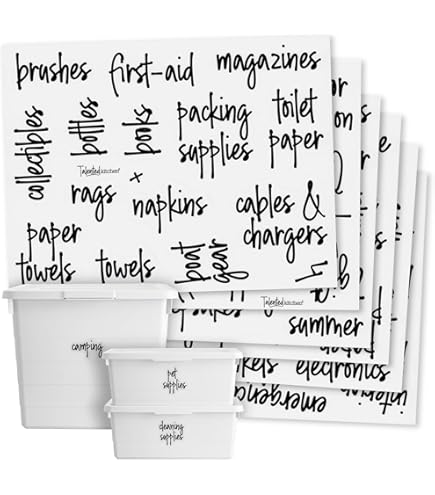 Toy Bin Organization Labels 64 Pre-Printed + 8 Blank Storage Bin Stickers For Playroom And Daycare Centers