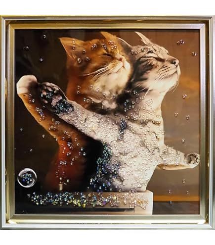 アートフレーム ファンキーキャット/猫 カッツェ 絵画 クリスタルピクチャー アートフレーム ファンキーキャット/猫 絵画 クリスタル