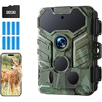 Amazon.co.jp: トレイルカメラwifi 1080P 32MP防犯カメラ屋外 乾電池式