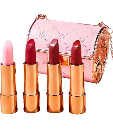 免税店限定 ポーチとリップ３本セット Amazon | 3/4色の口紅セット 口紅バッグ 化粧品セット チェーンバッグ