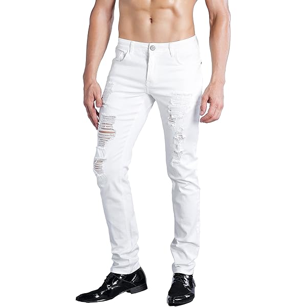 Victorious Men's Slim Fit Stretch Jeans – Colored Casual Skinny Pants, Charcoal, Size 36x30