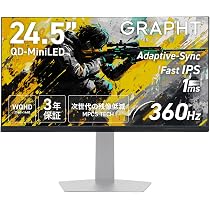 Amazon.co.jp: GRAPHT QD MiniLED Gaming Monitor 24.5 inch 360Hz 1ms