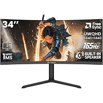 Amazon.co.jp: CRUA 34インチ ウルトラワイドゲーミングモニター UWQHD