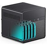 JONSBO N2 ブラック NAS ITX ケース 5+1 ディスクベイ ミニアルミケース 12cmファン内蔵 SFX Power Bite (L150mm Max) 65mmCPUクーラー対応 上部カバー取り外し可能 ブラック