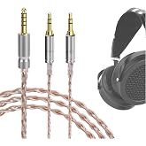 Geekria 4.4mm バランスケーブル、HIFIMAN SUSVARA UNVEILED、SUNDARA HE4XX 400i HE1000V2、DENONs AH-D600 AH-D7200、FiiO FT7、FT1 6N OCC 編組銀メッ