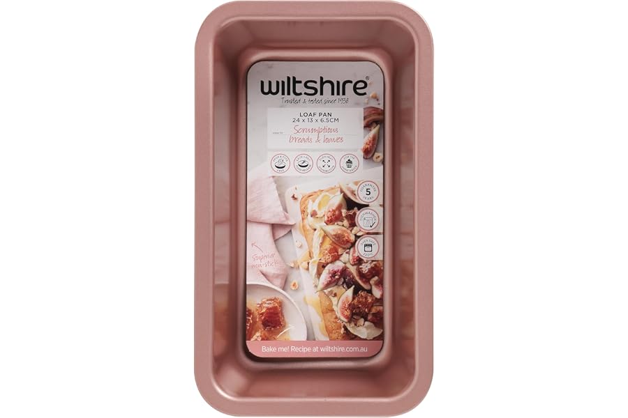 Wiltshire Rose Gold Loaf Pan 24cm – Non Stick Loaf Tin for Banana Bread, Savoury Bakes & Classic Loaves – Bread Tin, Dishwash