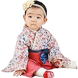 [スウィートマミー] Sweet Mommy ベビー袴 カバーオール 和柄ちりめん オーガニックコットン裏地 女の子 桃の節句 ひな祭り お宮参り お食い初め 初節句 七五三