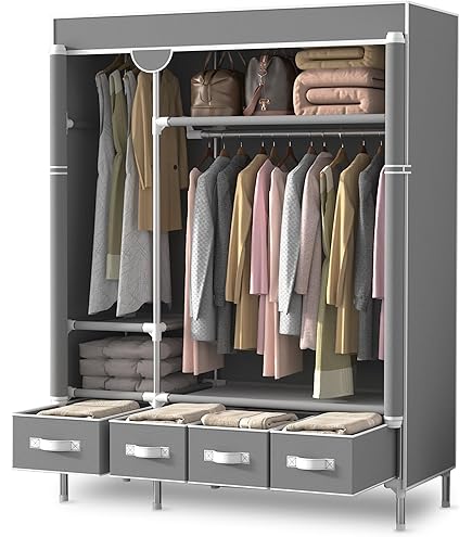 Amazon｜ITUSUT 自立式クローゼットオーガナイザー 吊り下げロッド付き