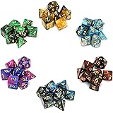 GWHOLE サイコロ 多面体 ダイス アクリル 6色 7サイズ 42枚入 れクトゥルフ 神話TRPG カードゲーム 知育 教育などに