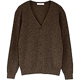 [プロディガル] カシミヤ 100％ Vネック カーディガン 1×1リブ レディース