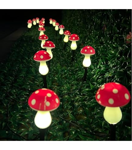 Amazon.co.jp: 太陽光赤きのこ屋ランプ、ガーデン装飾樹脂かわいい