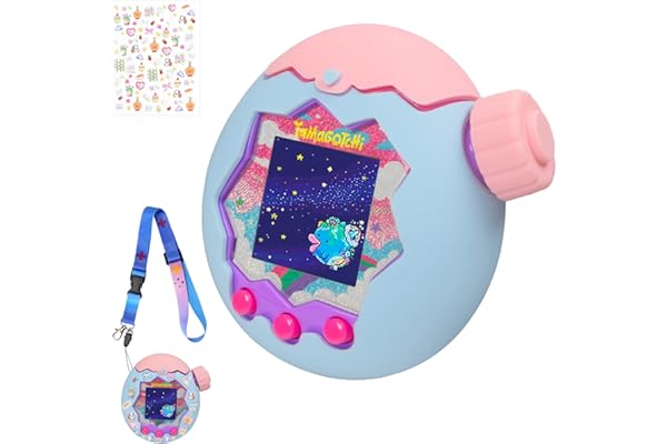 【New Upgrade】 For Tamagotchi Paradise(たまごっちパラダイス) 専用ケース【Srelirly】通信に対応 保護カバー 耐衝撃 落下防止 防汚 防水 指紋防止 全面保護ケース 紛失防止ストラップ付き (苺青ミルクゼリー Strawberry Blue Jelly/ダイヤルカバー)