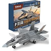 SEBUNAS 1:72スケール F-35 戦闘機 クイックビルドモデルキット プラスチック製 ミリタリー F35 飛行機 おもちゃ 組み立て式航空機モデル スタンド付き 子供へのギフト (27ピース) | 精密 DIY 軍用機 組み立てキット 大人