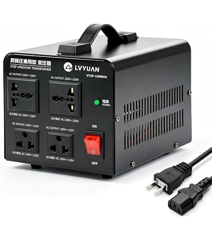 Amazon.co.jp｜LVYUAN 変圧器 1500VA 1350W 海外国内両用型変圧器 最大