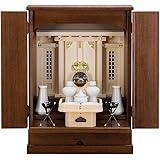 仏壇屋 滝田商店 祖霊舎 モダン・家具調 神徒壇 ダーク 18号 神具セット付き 高さ53cm×巾38cm ミニ 御霊舎 日本製