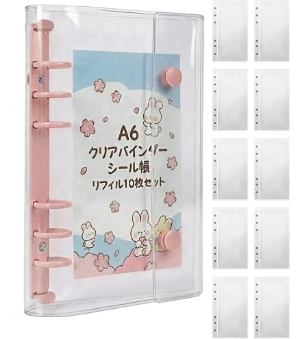 Amazon.co.jp: PERZUMI シール帳 透明 A6 196x132mm ポケットリフィル