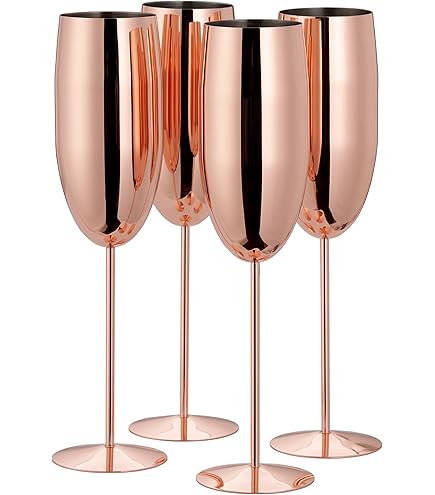 NEWPORT Stemware Collection, Premium Vacuum Insulated Stainless Steel Sparkling Wine Champagne Flute Crystal Thin Glass Unbreakable Drinks Stay Cold N
