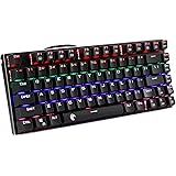 E-Element Mechanical Gaming Keyboard with Rainbow LED Backlight USB Wired Blue Axis 81 Key Anti-Ghost Key Waterproof Gaming K