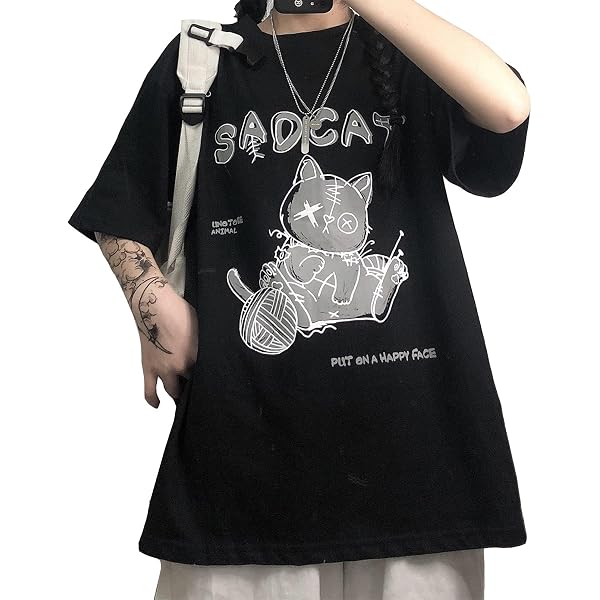 ＸＨＳＵＫＡＤＯ 病みかわいい Tシャツ レディース 夏 半袖 水色 Y2K サ