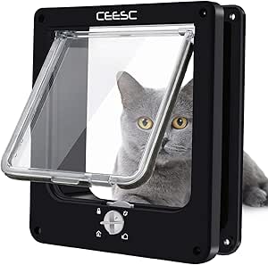 Amazon Ceescキャットドア 4ウェイロッキングキャットフラップ 室内ドア 屋外ドア用 簡単 クイックインストールアップグレードバージョン ブラック M Ceesc ドア 転落防止ネット 通販