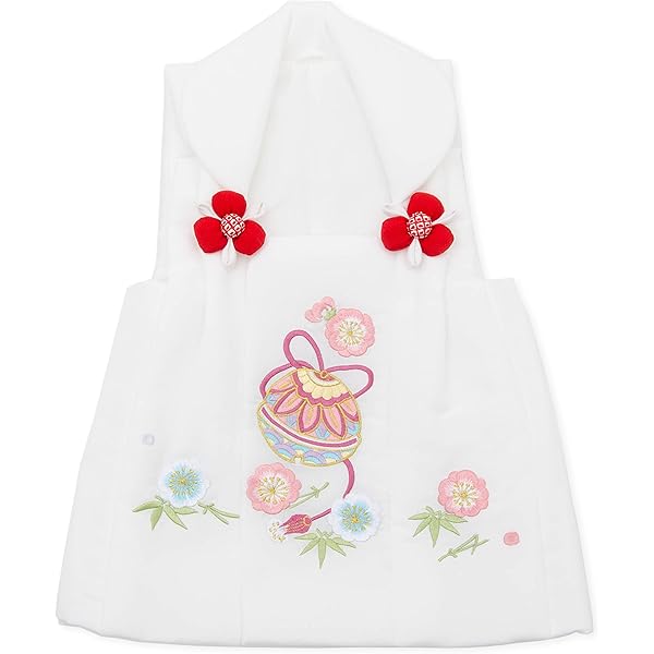 七五三 子ども 着物 被布コート 三歳 正絹 子絞り 刺繍 鈴 桜 新品未使用品 七五三 正絹 着物 3歳 女の子 被布 赤 桜 三ツ身着物 白 鞠 菊