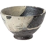 丸伊製陶 信楽焼 へちもん 飯碗 お茶碗 陶器 潮柄 直径約12×高さ7cm ご飯茶碗 日本製 MR-3-3495