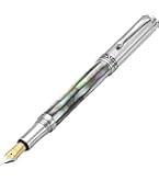 Amazon | Xezo マエストロ 万年筆 細字 天然アワビ貝殻 純プラチナ