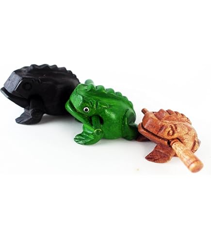 3-Piece Wooden Percussion Set - Frog, Cricket & Owl Animal Instruments